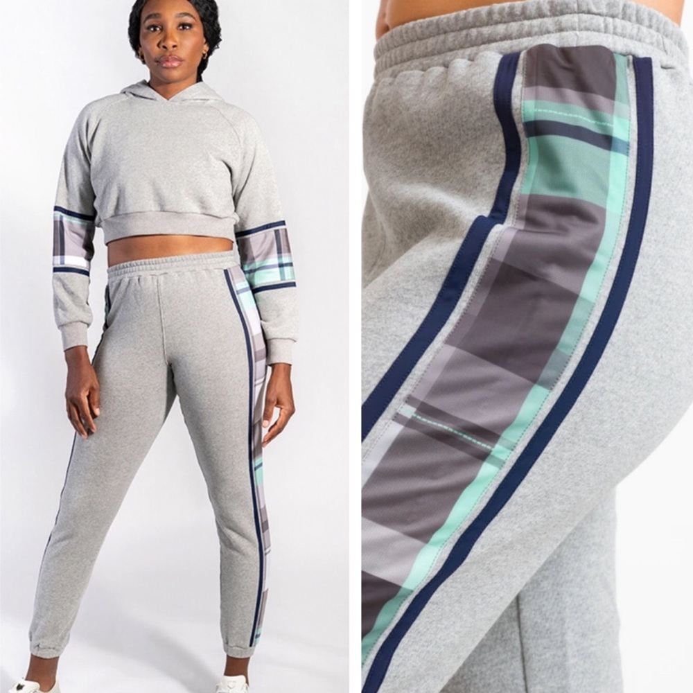 K-SWISS X ELEVEN BY VENUS WILLIAMS NWT THE PREP RALLEY JOGGER HEATHER GRAY PLAID